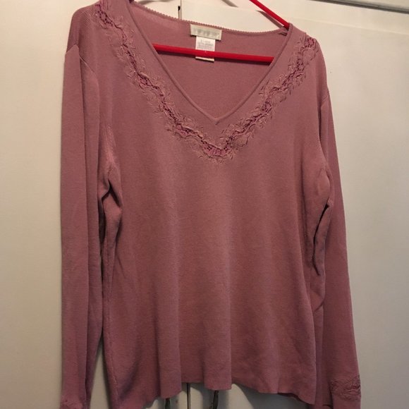 Worthington Sweaters - Worthington Mauve Pullover Sweater